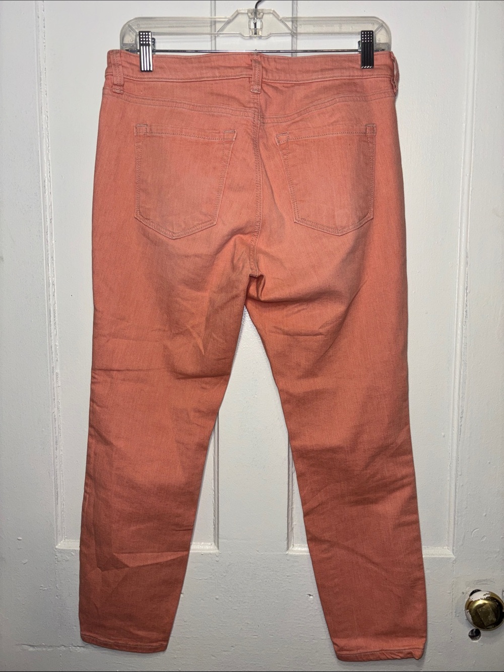 LOFT Women's Coral-Orange modern skinny ankle Leg Jeans size 8P/29 - Picture 3 of 4